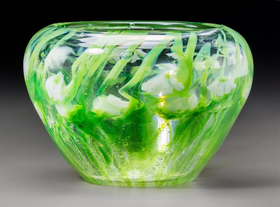 Tiffany Studios Paperweight Glass Lilies of the : Tiffany Studios Paperweight Glass Lilies of the Valley Cabi