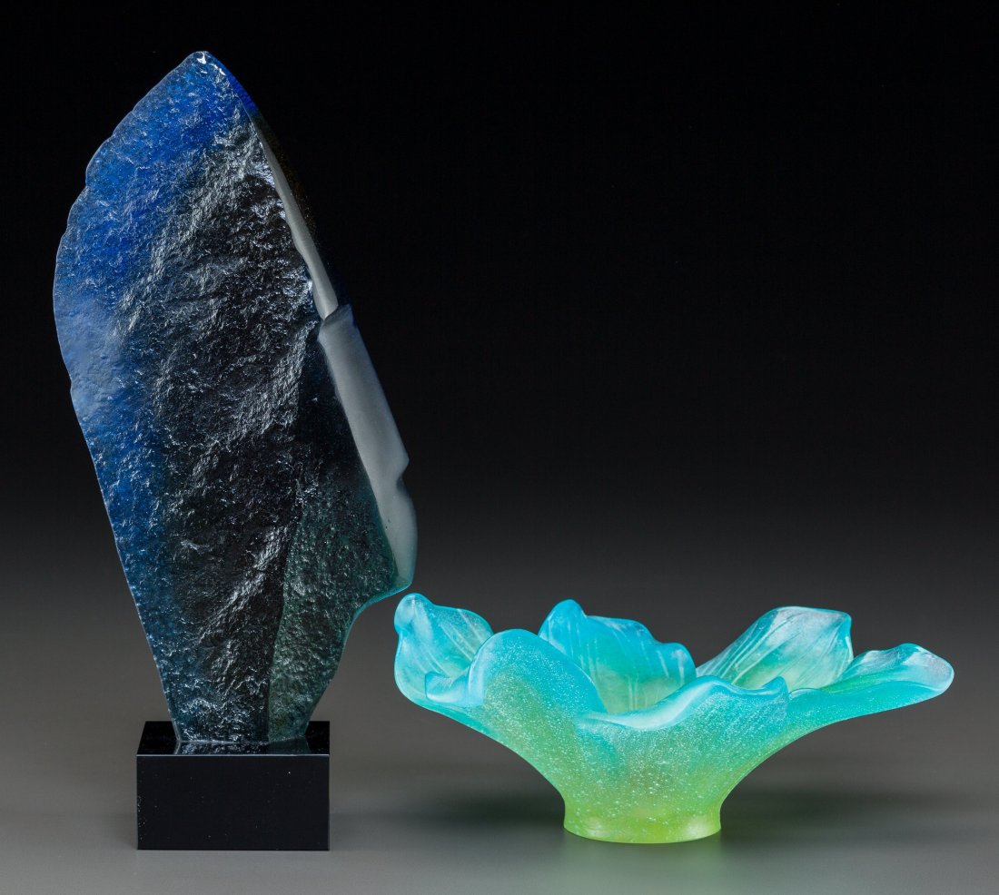 Two Daum Pate-de-Verre Table Items Sylvie Koechl: Two Daum Pate-de-Verre Table Items Sylvie Koechlin Sourire and an Amaryl