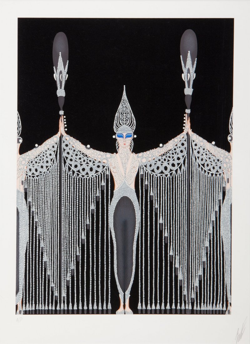 ErtÃ© (Romain de Tirtoff) (Russian/French, 1892-: ErtÃ© (Romain de Tirtoff) (Russian/French, 1892-1990) Pearls, 1983 Embossed s