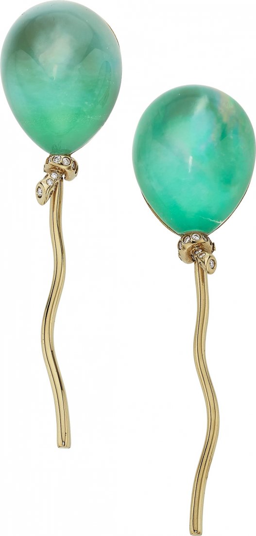 Diamond, Rock Crystal Quartz, Mother-of-Pearl, Gold Ear (1 of 2)