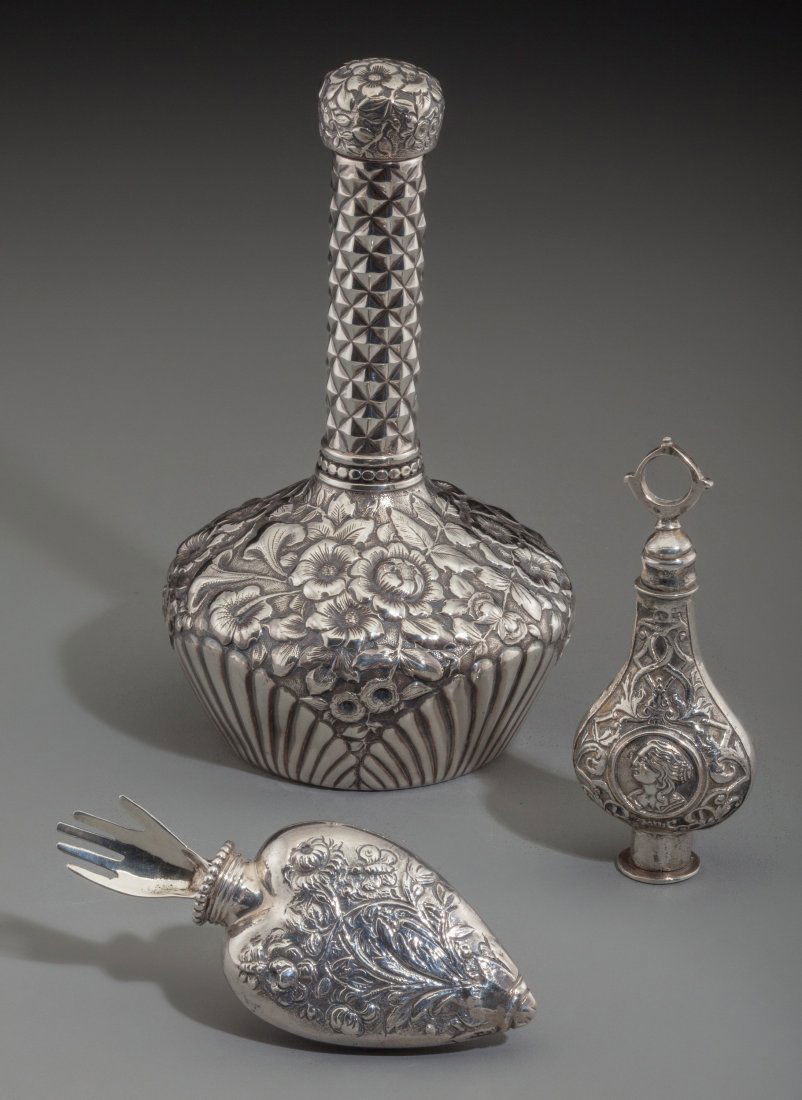 Three Silver and Silver-Plated Perfume Bottles, late 19 (1 of 3)