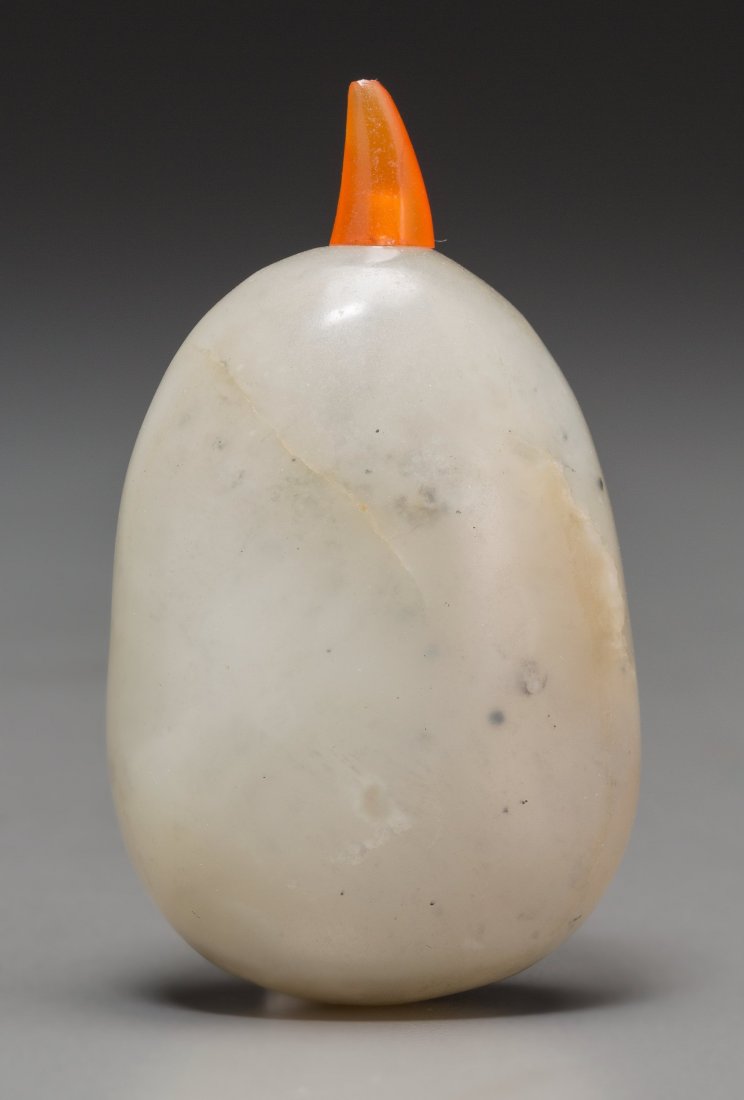 A Chinese Gray Jade Gourd-Form Snuff Bottle 2-3/4 inche (1 of 2)