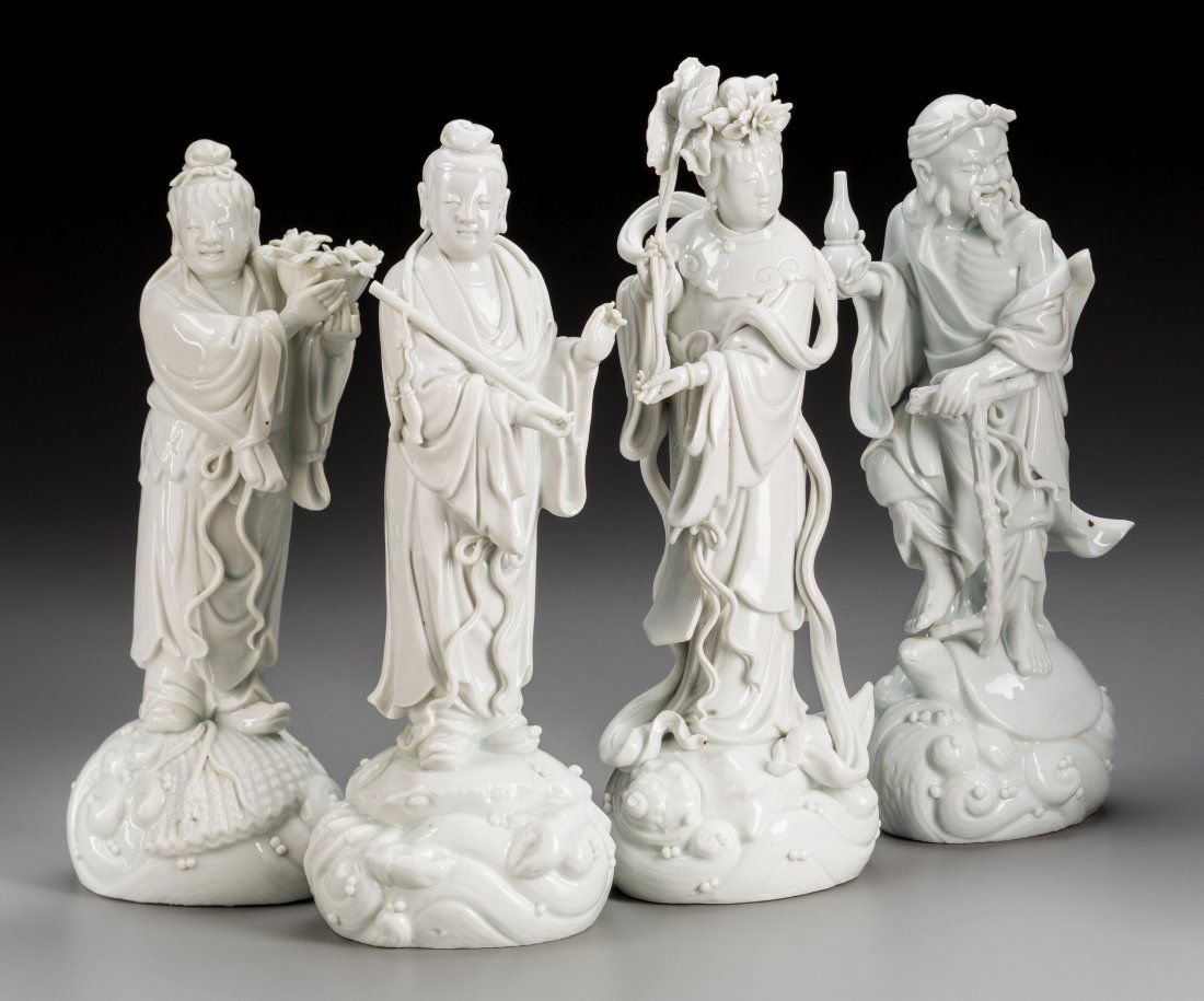 A Group of Four Chinese Blanc-de-Chine Immortal Figures (1 of 4)