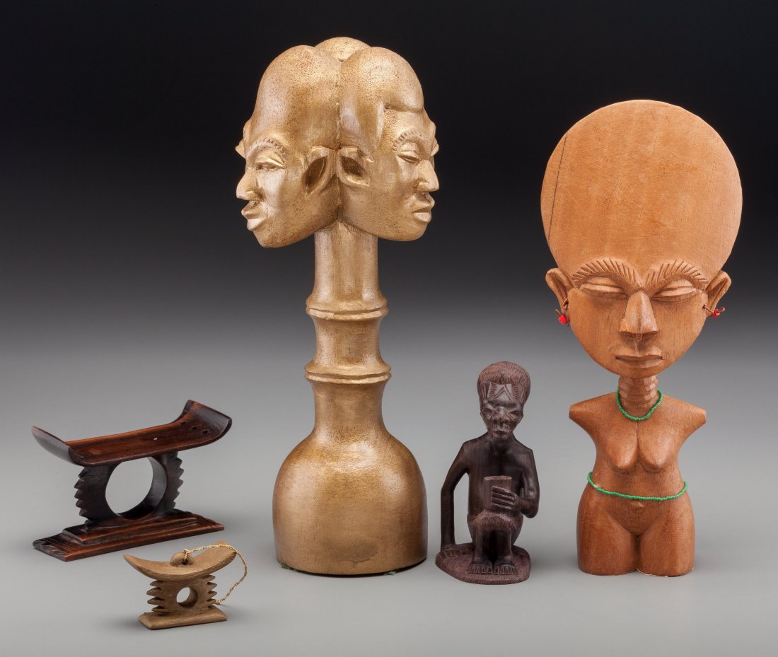 Five Ghanaian Carved Wood Sculptures, 20th century 10-5 (1 of 3)