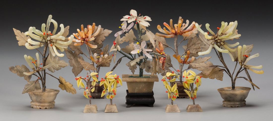 A Group of Nine Chinese Hardstone Trees, 20th century 6 (1 of 1)