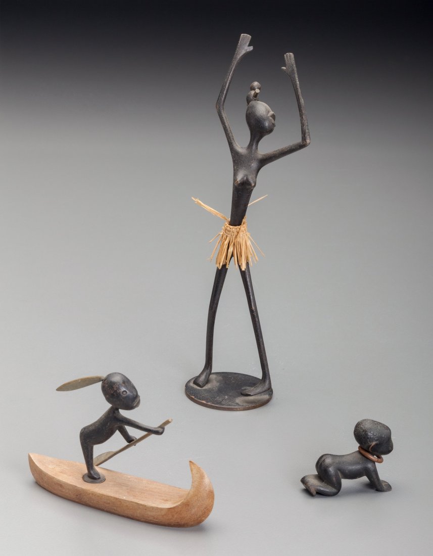 Three Hagenauer Bronze and Wood Figures, circa 1930-193 (1 of 3)