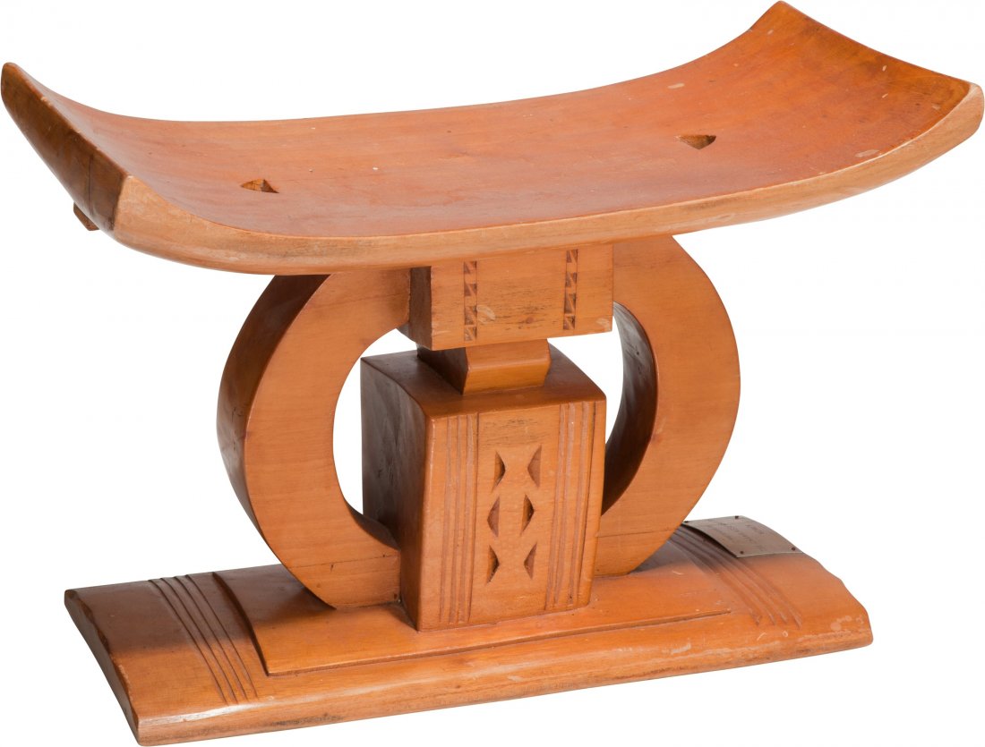 A Ghanaian Carved Wooden Stool Presented to Shirley Tem (1 of 3)