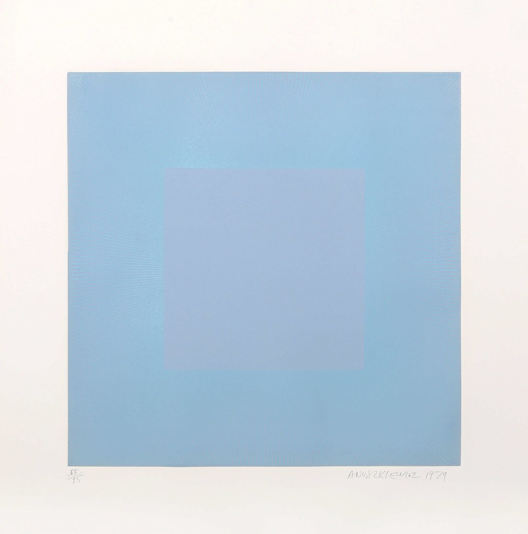 Richard Joseph Anuszkiewicz (American, b. 1930): Richard Joseph Anuszkiewicz (American, b. 1930) Winter Suite (Light Blue with Silver), 1