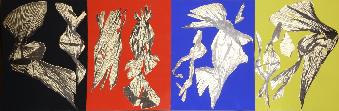 Lynda Benglis (American, b. 1941) Dual Nature (Q: Lynda Benglis (American, b. 1941) Dual Nature (Quad), 1991 Four lithographs with gold
