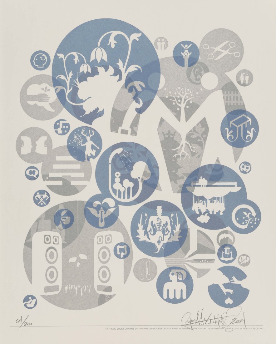 Ryan McGinness (American, b. 1972) Pathetic Luck: Ryan McGinness (American, b. 1972) Pathetic Lucky Charms of the Hipster Doofus, fro