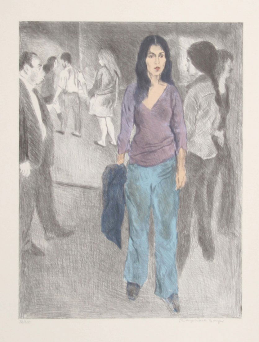 Raphael Soyer (American, 1899-1987) Passing By (: Raphael Soyer (American, 1899-1987)Passing By (Street Scene #3), circa 1975Lithogra