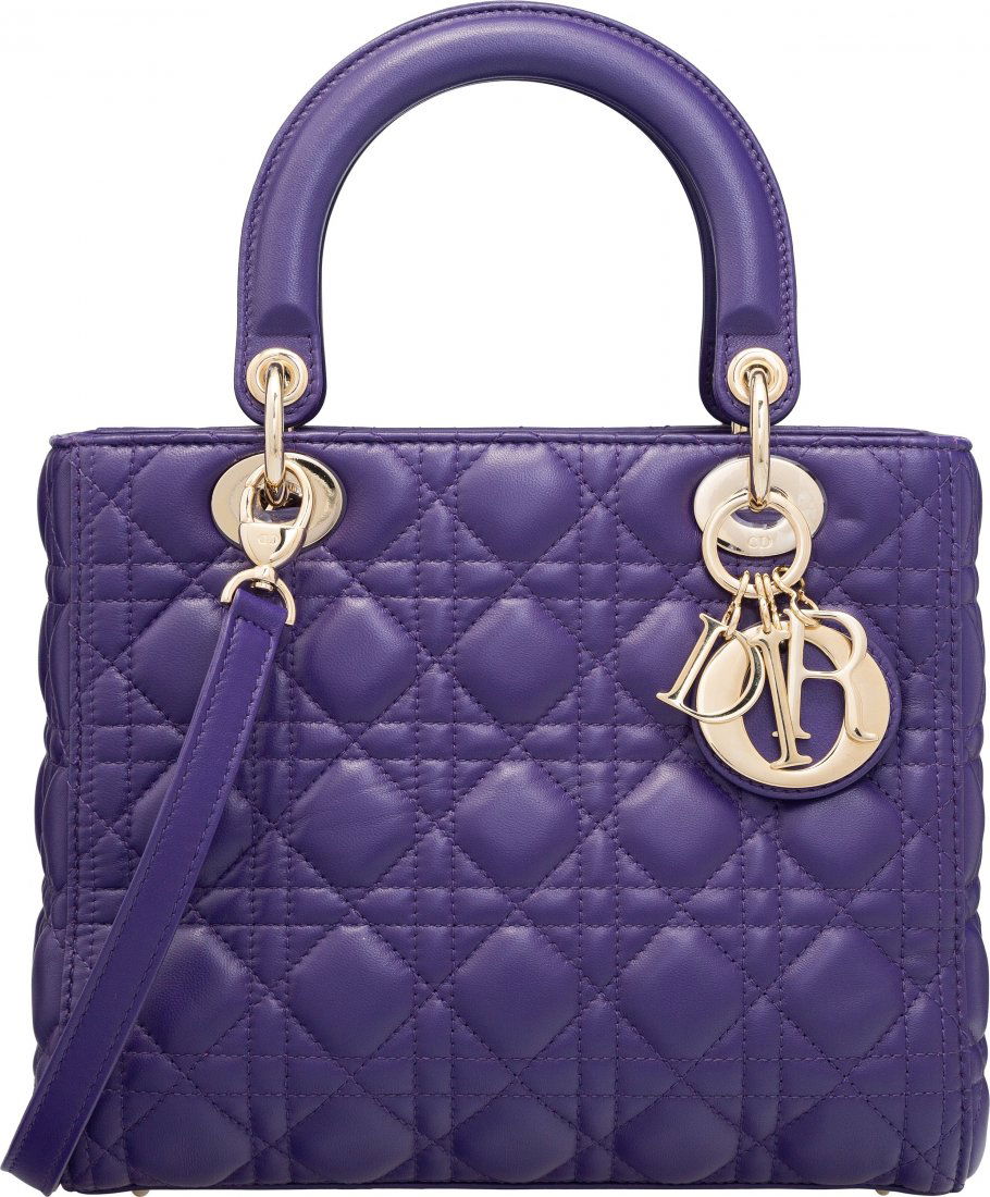 Christian Dior Purple Cannage Quilted Lambskin Leather (1 of 4)