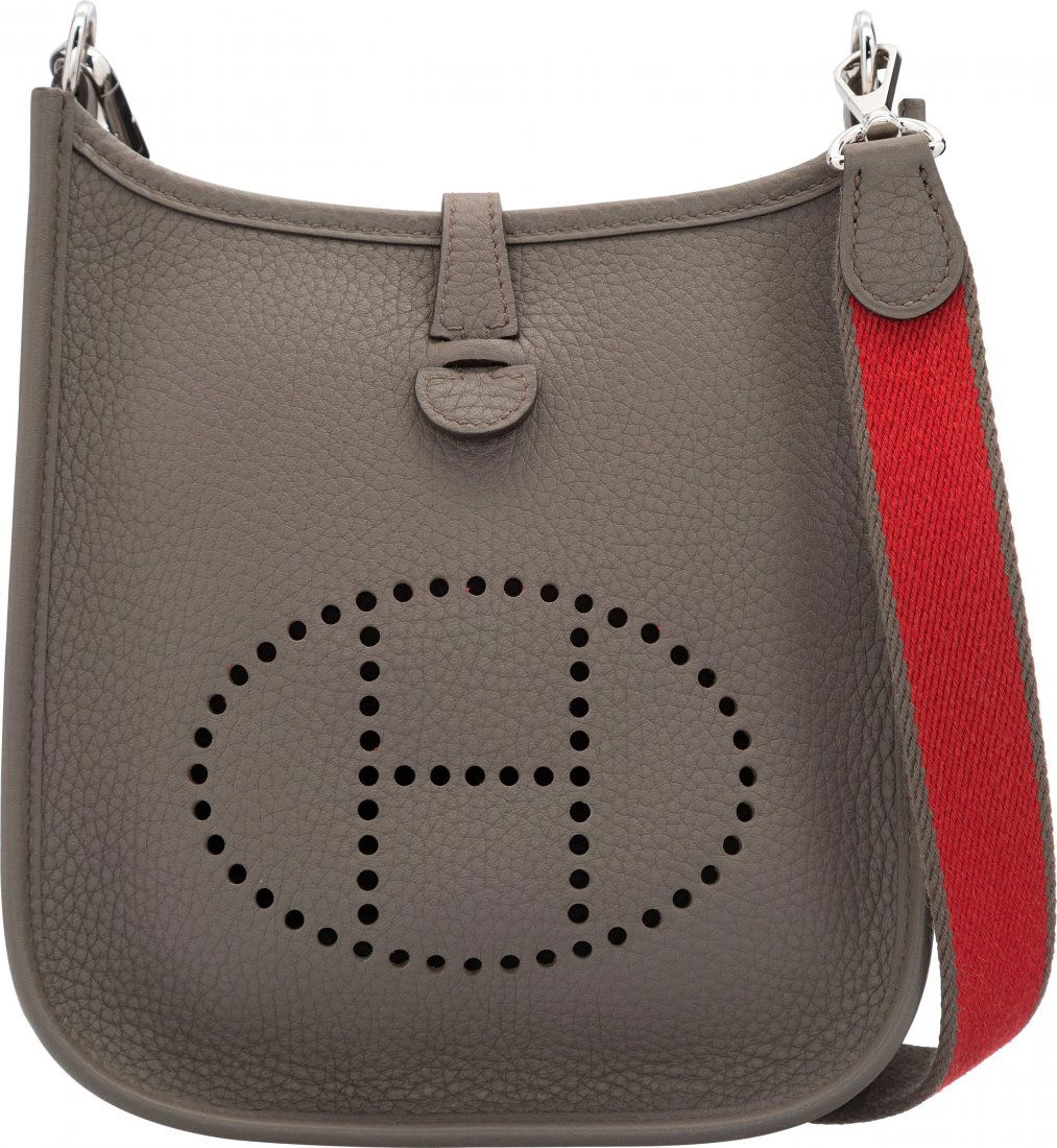 Hermes Etain Clemence Leather Evelyne TPM Bag with Pall (1 of 4)
