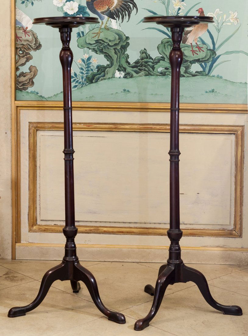 A Pair of George III-Style Mahogany Candle Stands, mid (1 of 2)