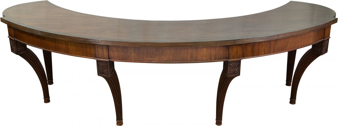 A Peter Goodchild Georgian-Style Mahogany Social Table: A Peter Goodchild Georgian-Style Mahogany Social Table or Hunt Table, 20th century 29-1/8 inches high x 99-1/2 inches wide (74.0 x 252.7 cm)