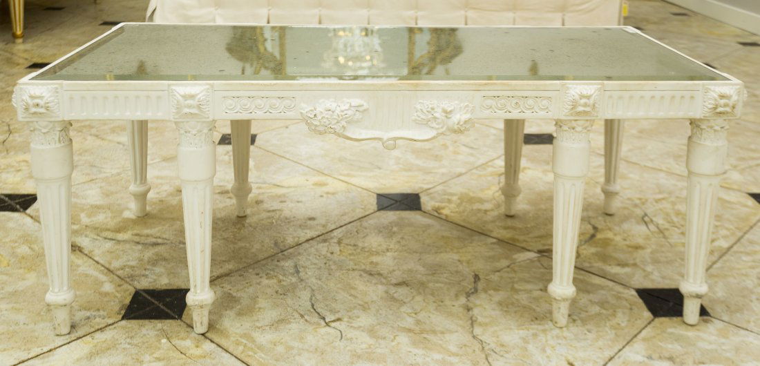 A Sister Parish-Style White Painted and Mirrored Coffee (1 of 1)