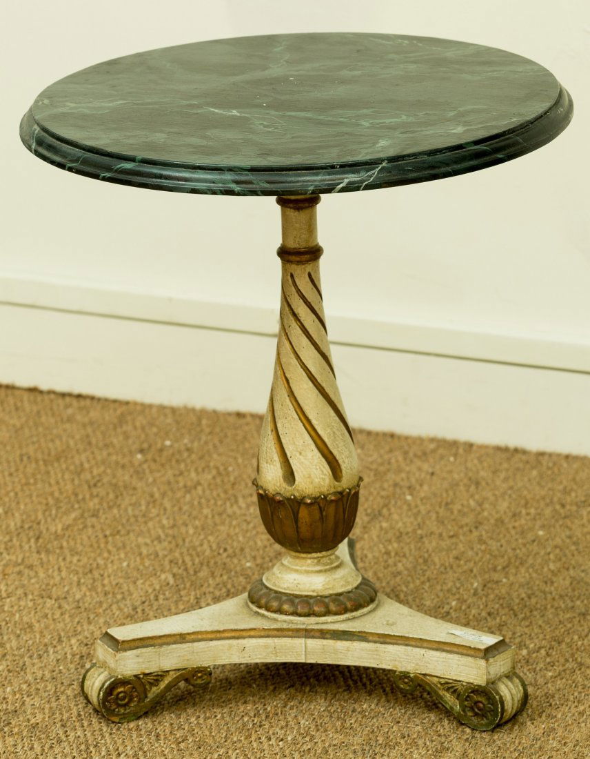 A Regency-Style Painted and Carved Wood Side Table, mid (1 of 1)
