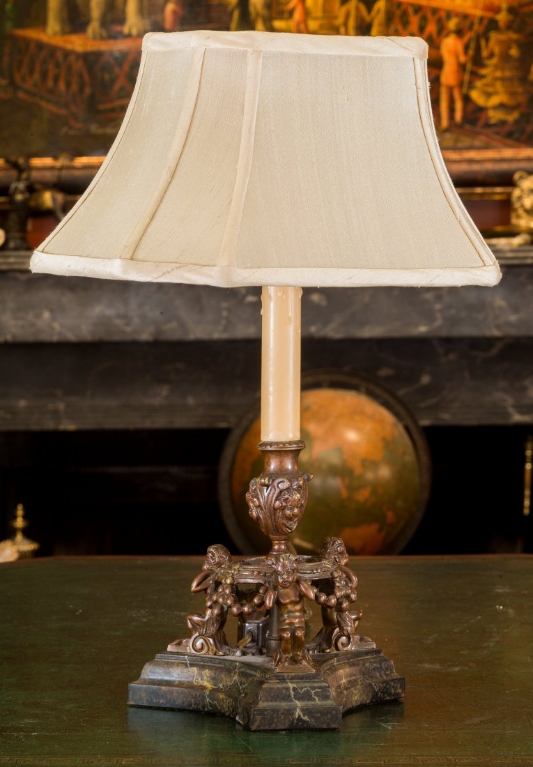 A Continental Patinated Bronze and Faux-Marble Figural (1 of 1)