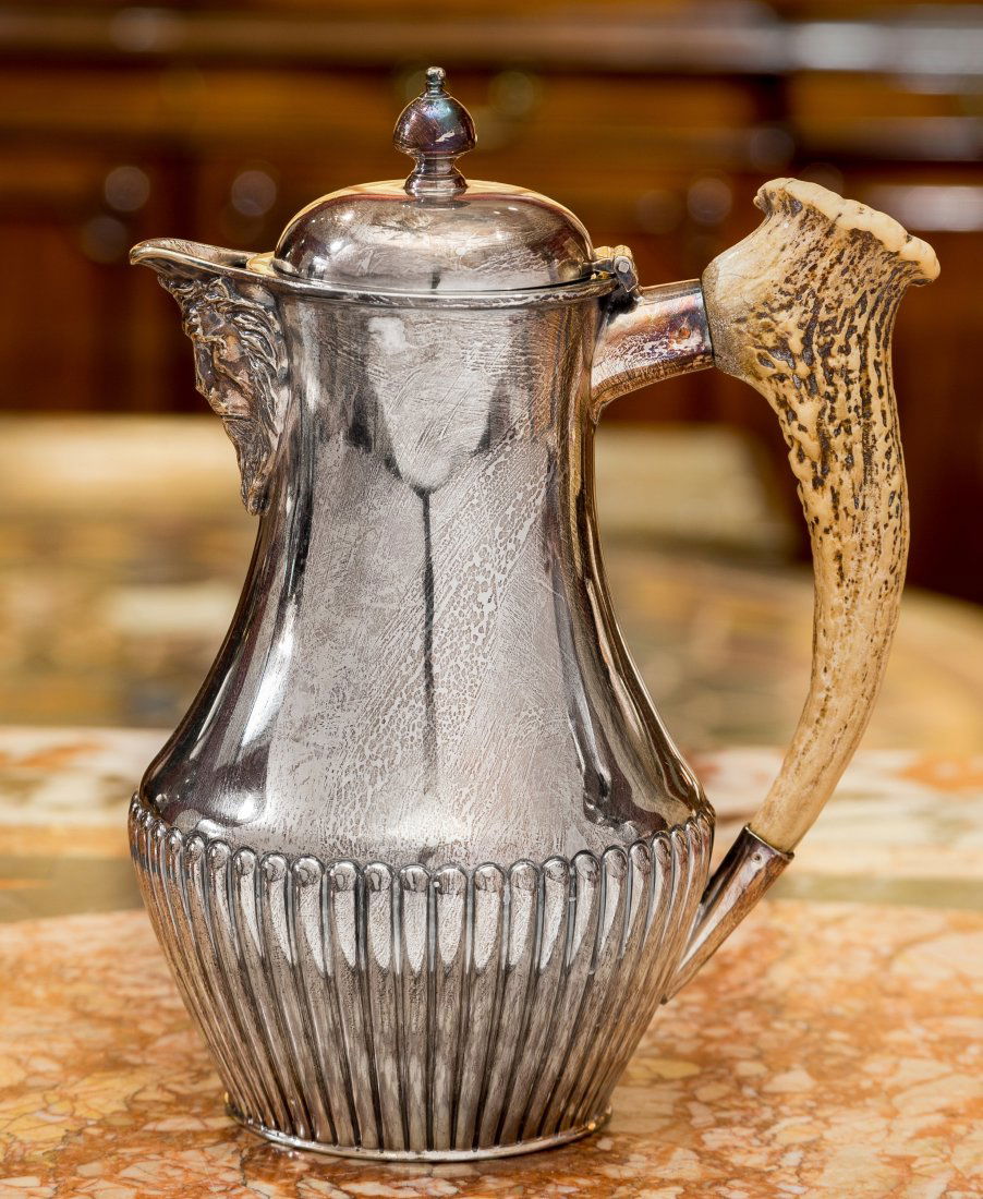 A William Hutton & Sons Silver-Plated Pitcher with Antl (1 of 1)