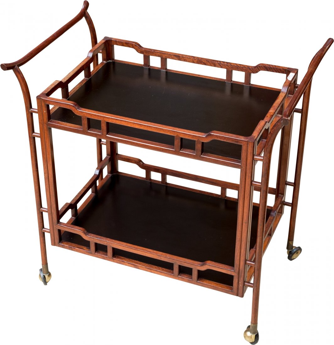 A Chinese Rosewood Tea Cart, 20th century 31 h x 30-1/2 (1 of 1)