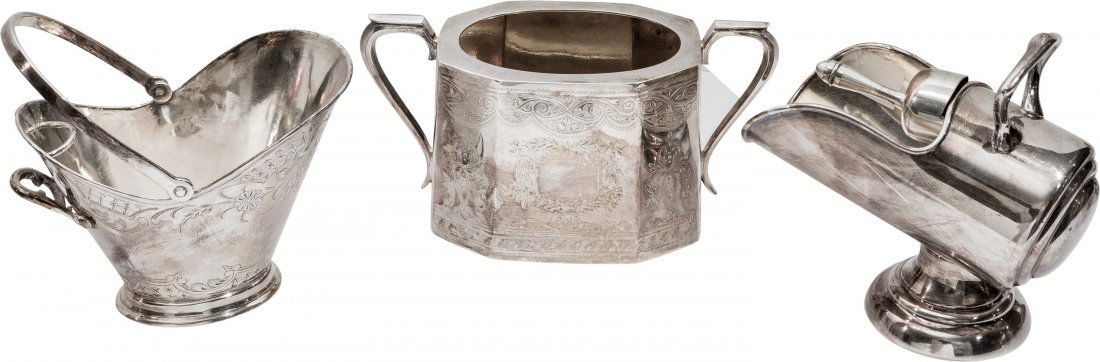 Three Silver-Plated Table Articles: Sugar Bowl, Salt Sc (1 of 1)