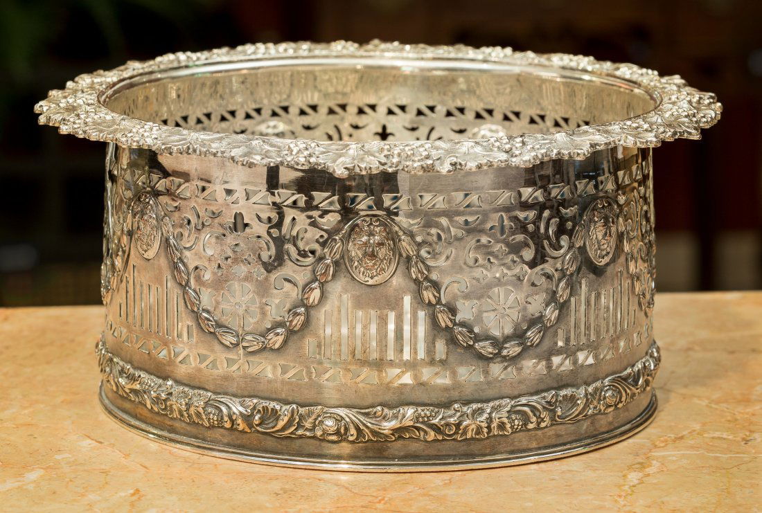 A Large Reticulated Silver-Plated Centerpiece, late 19t (1 of 1)