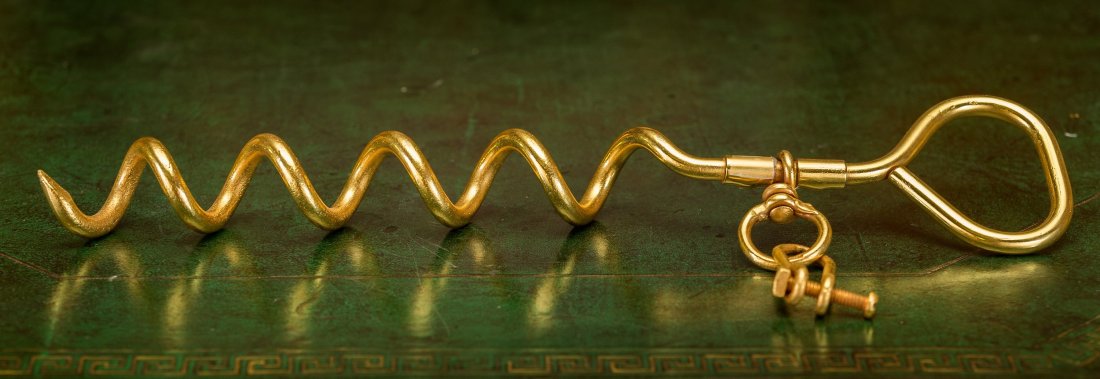 An Oversized Gilt Metal Corkscrew, 20th century 17 inch (1 of 1)