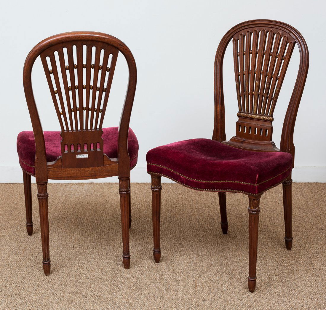Twelve George III-Style Carved Mahogany Dining Chairs, (1 of 1)