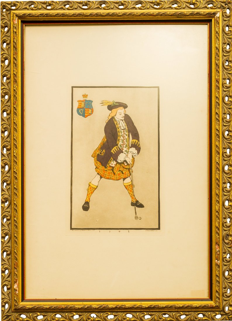 A Historical Fashion Plate Lithograph, 20th Century 23- (1 of 1)