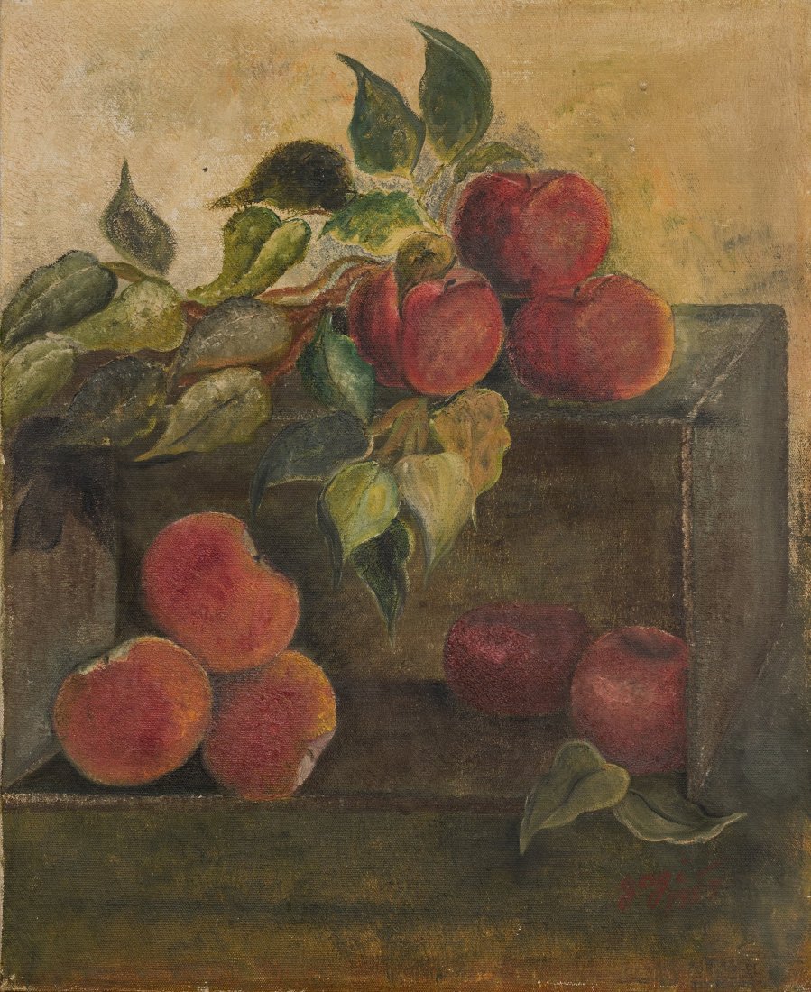 A Gogi Still Life with Apples Oil on Canvas 1957; Signe: A Gogi Still Life with Apples Oil on Canvas 1957; Signed and dated "Gogi 1957" lower right 22 x 18 inches (55.9 x 45.7 cm) (overall)