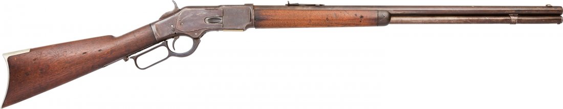 Winchester Model 1873 Saddle Ring Carbine. NVSN: Winchester Model 1873 Saddle Ring Carbine. NVSN, .38 W.C.F. caliber, 24-inch round ba