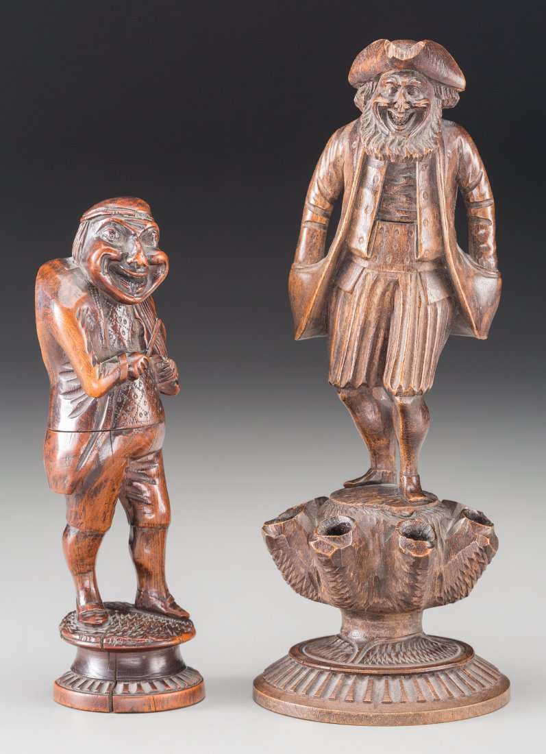 Two Carved Boxwood Figures: Fiddler Nutcracker, (1 of 2)