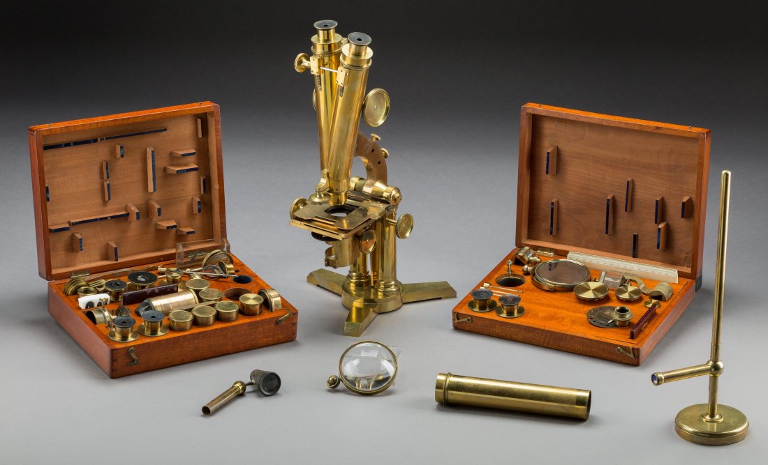 A Rare Cased Smith and Beck Binocular Microscope (1 of 3)