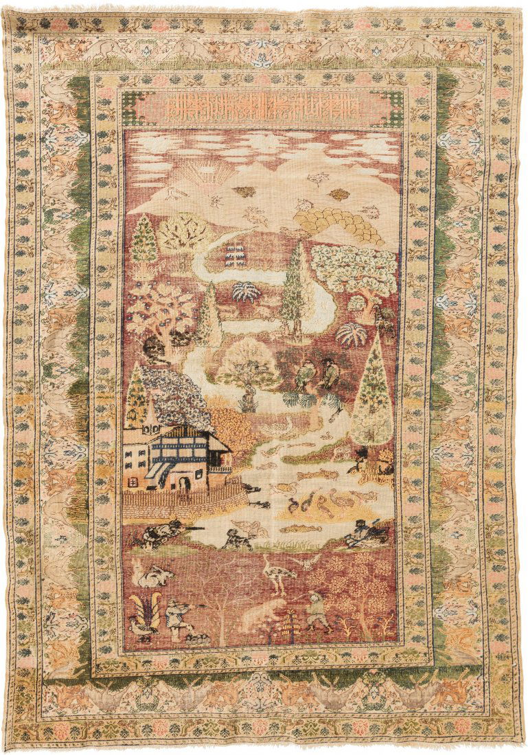 A Turkish Pictorial Kayseri Rug, circa 1910 70-1 (1 of 1)