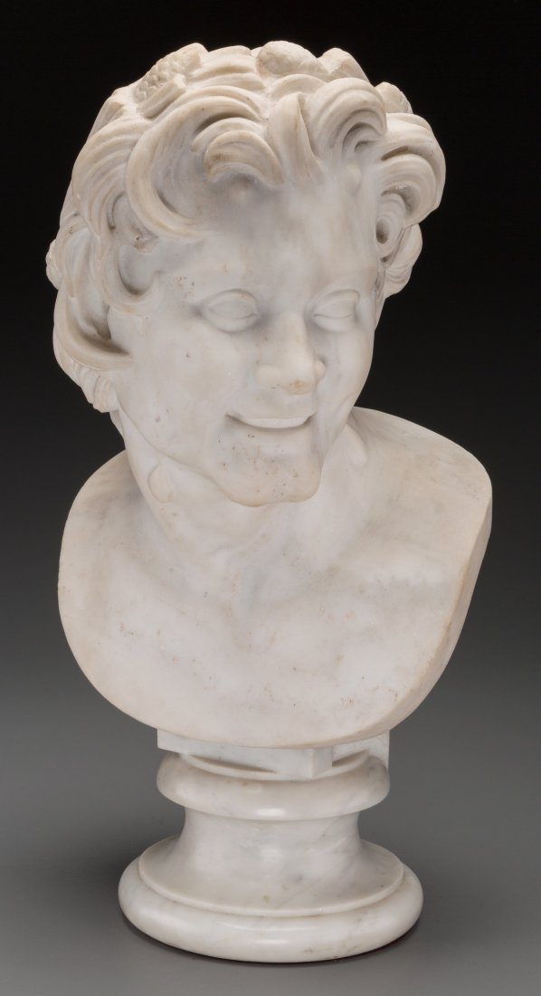 A Carrara Marble Bust of a Fawn, late 19th centu (1 of 2)