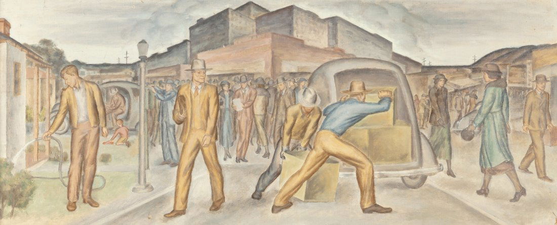 American School (20th Century) Western City mura (1 of 2)