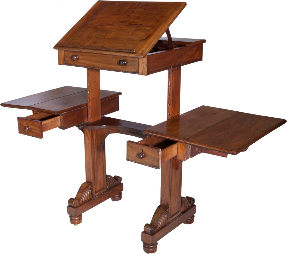 An English Regency Mahogany Architect's Desk, ci (1 of 3)