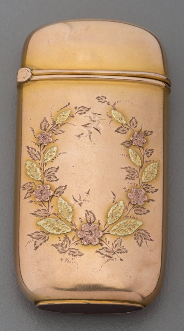 An American 14K Varicolored Gold Match Safe, cir (1 of 3)