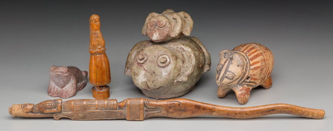 Five Ethnographic Carvings and Sculptures 12 inc (1 of 2)