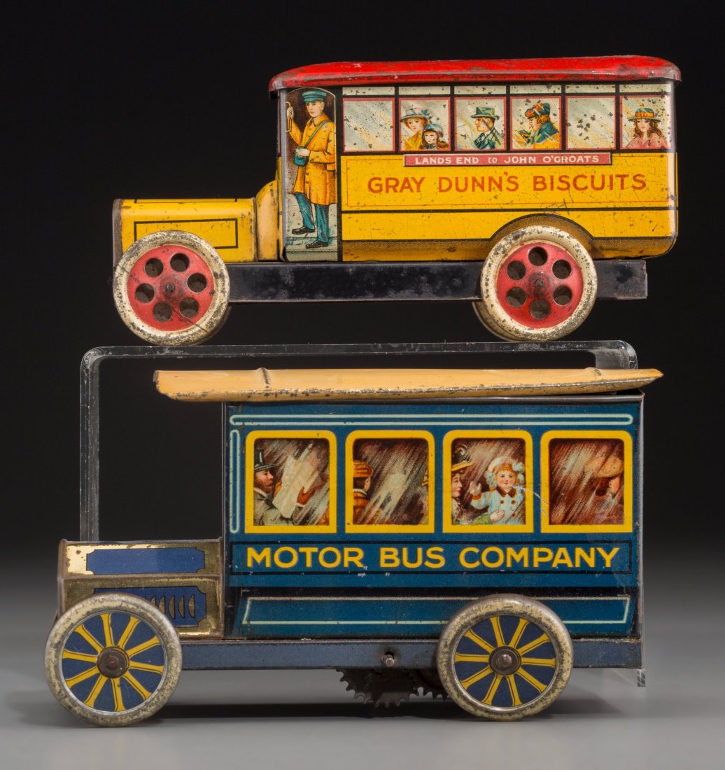 Two Biscuit Tins: Motor Bus Company Truck, Lands (1 of 2)