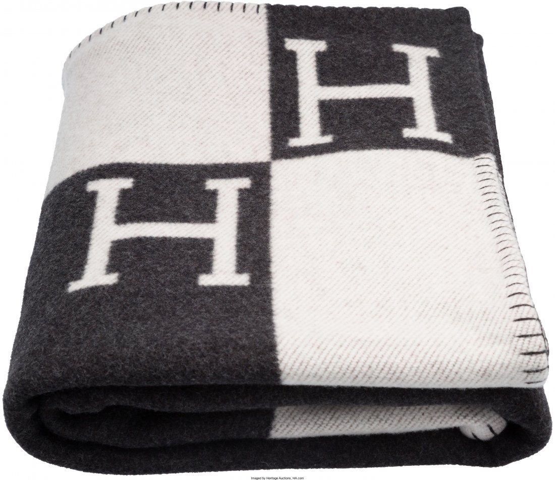 Hermes Ecru & Gris Fonce Wool and Cashmere Avalo (1 of 3)
