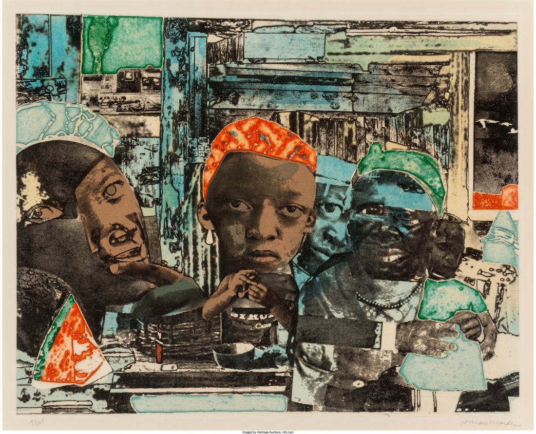 Romare Howard Bearden (American, 1911-1988) The : Romare Howard Bearden (American, 1911-1988) The Train, 1974 Etching and aquat