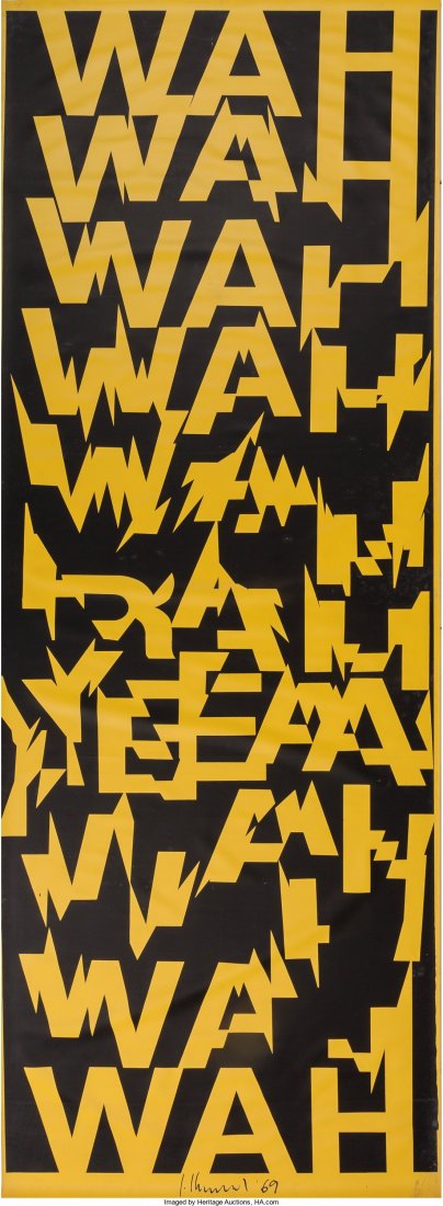 Ferdinand Kriwet (German, b. 1942) Wah Wah, 1969: Ferdinand Kriwet (German, b. 1942)Wah Wah, 1969Silkscreen on PVC film12