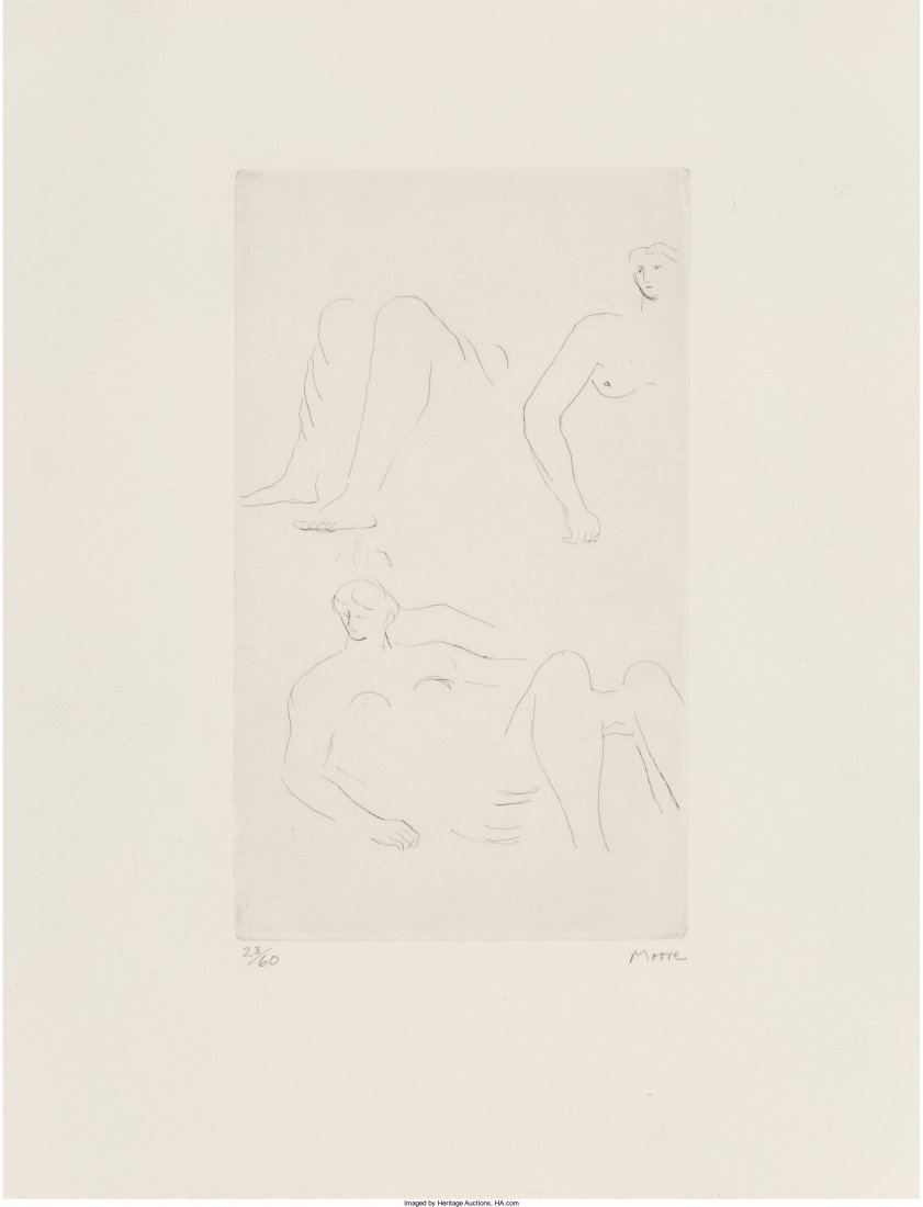 Henry Spencer Moore (British, 1898-1986) Two Rec: Henry Spencer Moore (British, 1898-1986) Two Reclining Figures, 1972 Etching
