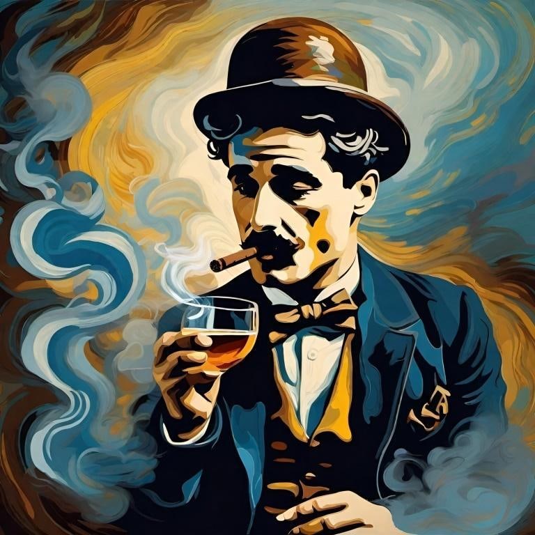 Charlie Chaplin Old Fashion Hand Signed by Charis (1 of 1)