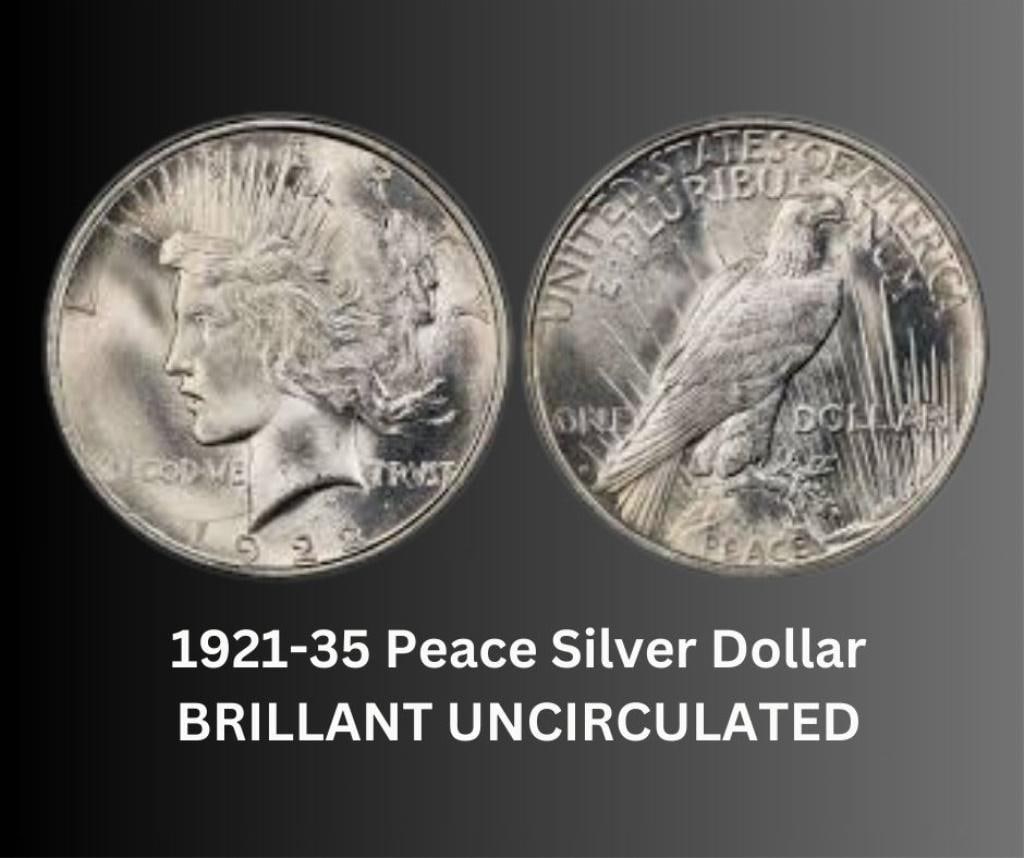 1921-35 Brilliant Uncirculated Peace Silver Dollar (1 of 1)