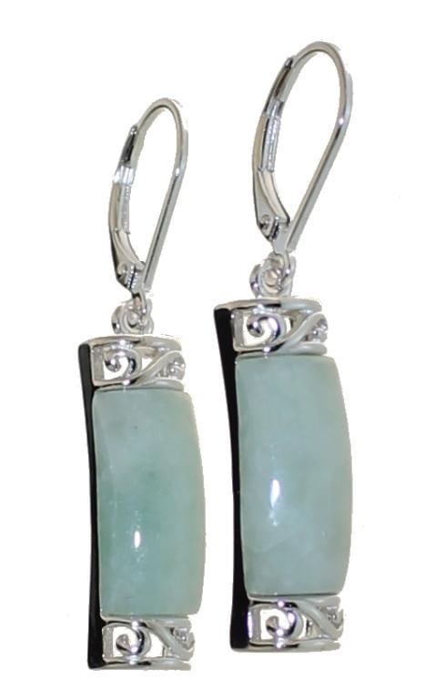 Natural Jade 25 mm Dangle Earrings (1 of 1)