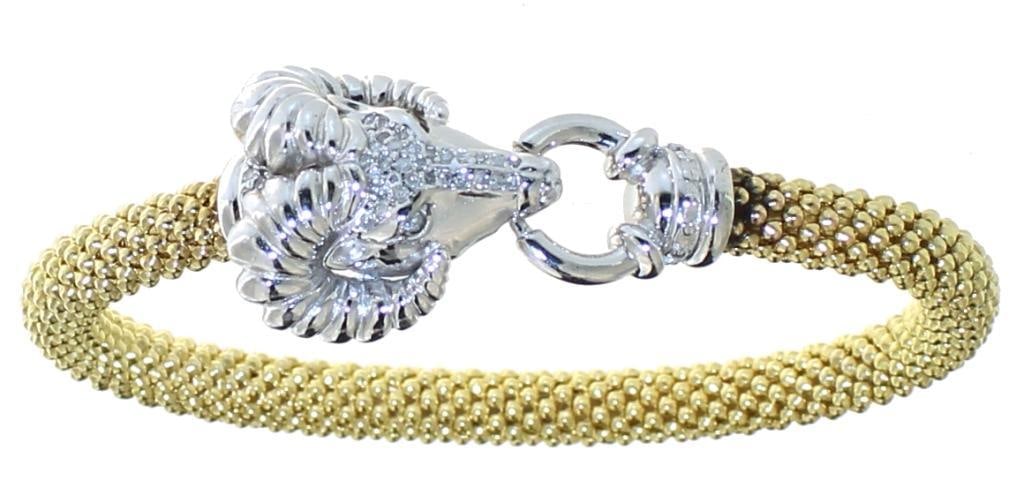 Quality Ram Head Diamond Cuff Bracelet (1 of 2)