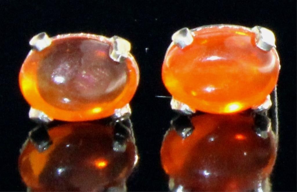 Natural Fire Opal Stud Earrings (1 of 1)