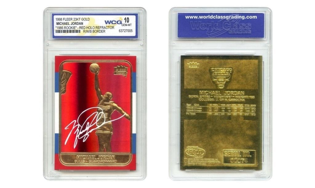 23K Gold Michael Jordan Gold Red Prizm Card (1 of 1)